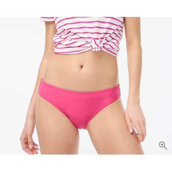 J.Crew Bikini Bottom Hot Pink Low-Rise‎ Swimsuit Lined Classic Size S - Picture 1 of 6